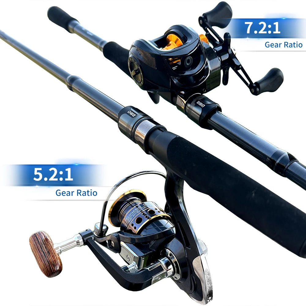 

Jigging Feeder Fishing Rod Reel Set 1.8m-3.0m Spinning Baitcasting Fishing Rods 5.2:1 / 7.2:1 Speed Gear Ratio Bass Pike Trout