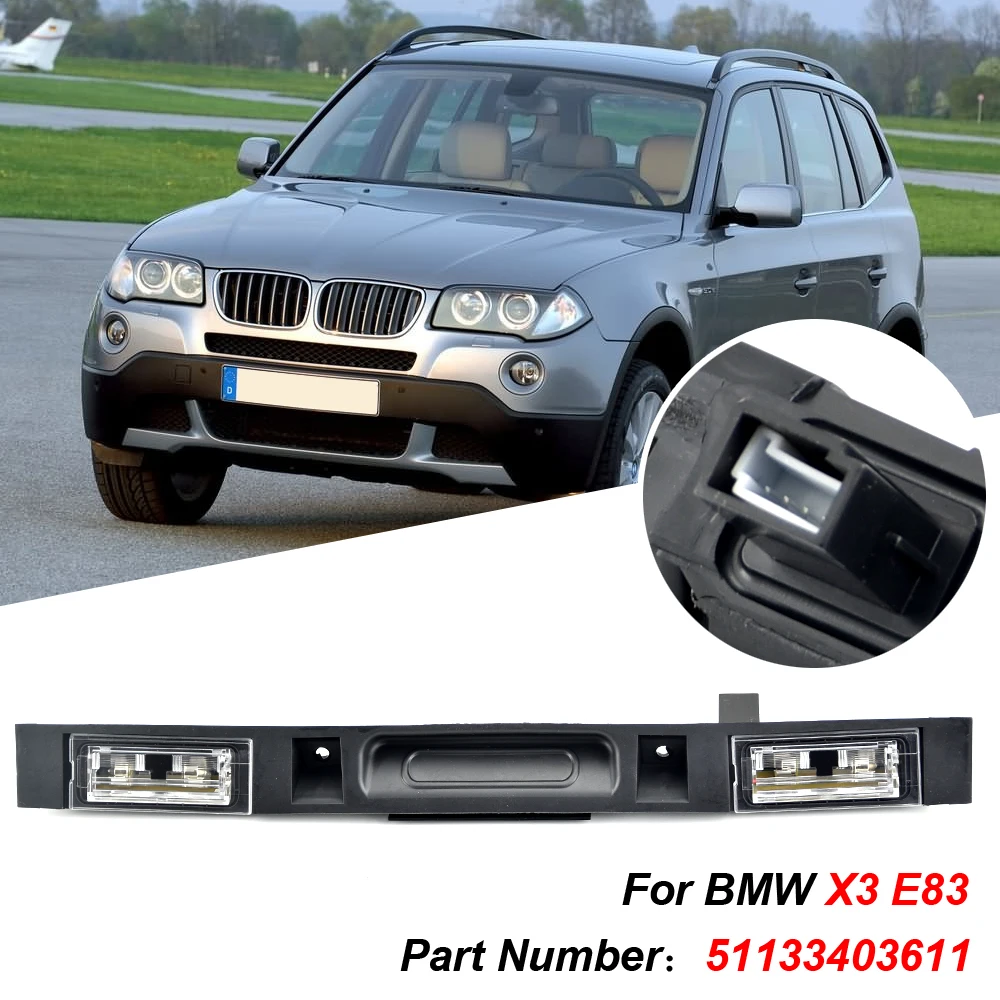 

Аксессуары крышка багажника Ручка задняя с кнопкой 1 шт. 51133403611 черный подходит для BMW E83 X3 2004-2010 Совершенно новый