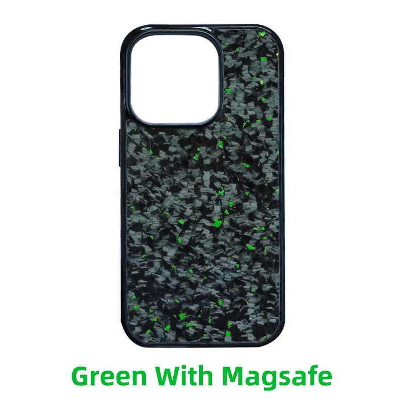 Magsafe Gloss Carbon & Forged Carbon Fiber TPU Phone Case for iPhone 13 Pro Max / 12 Pro Anti-fall 14 Pro Max 15ProMax Shell