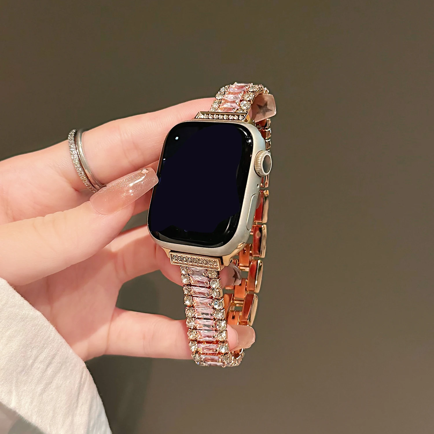 Elegant Sparkling Premium Metal Strap