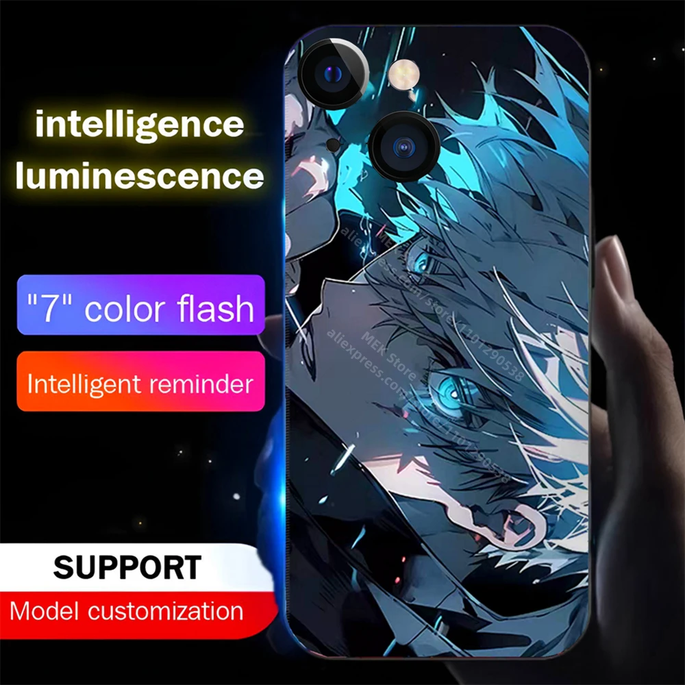 Super coole neue Anime-Sound-Control-LED-Flash-Hüllen, leuchtende Glasabdeckung für Samsung S26 S25 S24 S23 S22 S21 S20 FE Plus Ultra – Detail 8