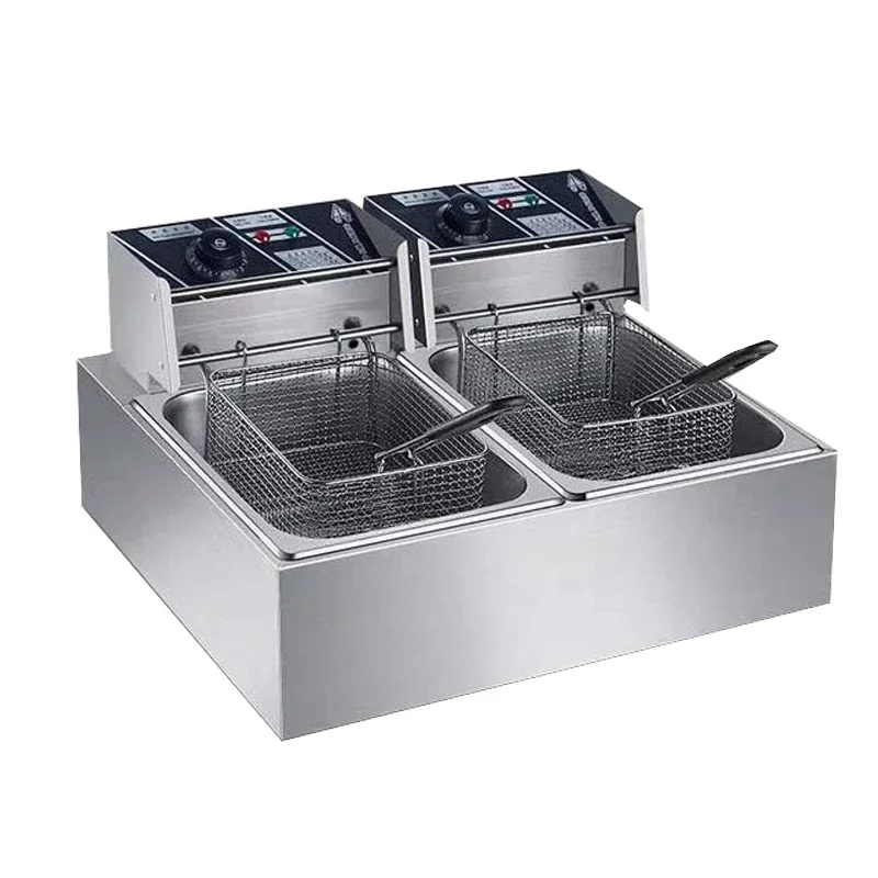 Oven Fryer Double Cylinder Electric Fryer 220V/5000W Fried Chicken French Fries