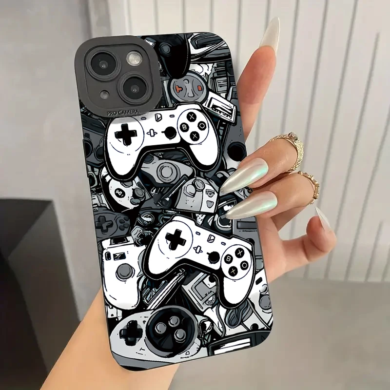 Sleek BlackGame Console Design Shockproof Phone Case