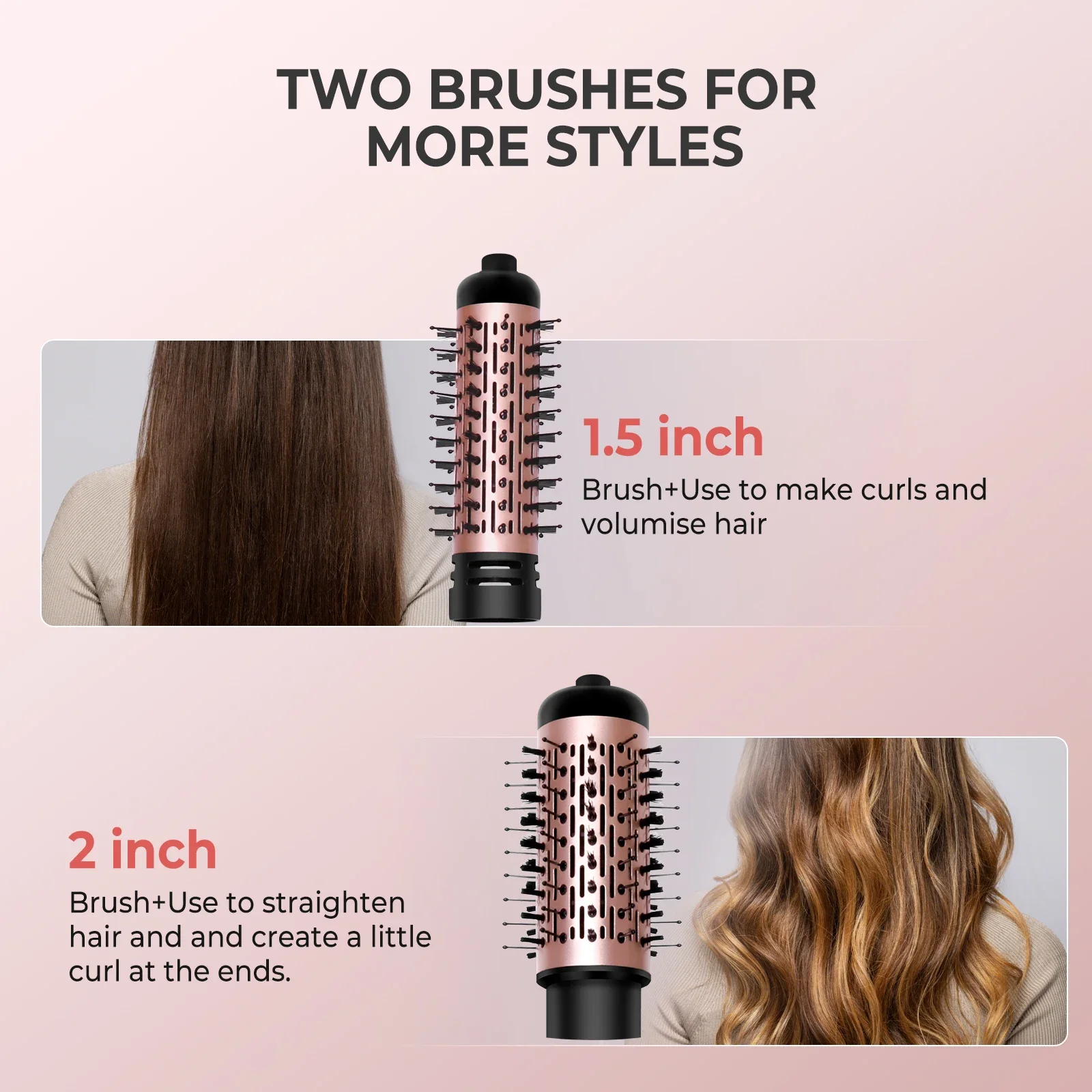 2-In-1 Hot Air Brush And Rotating Hair Dryer Multifunction Electric Hair Styler Comb