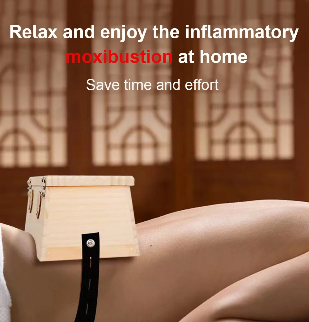 Moxibustion Box Solid wood Burner Warm Acupuntura Massage Therapy Moxa Stick Body Acupoint Massager Health Care Relieve Pain