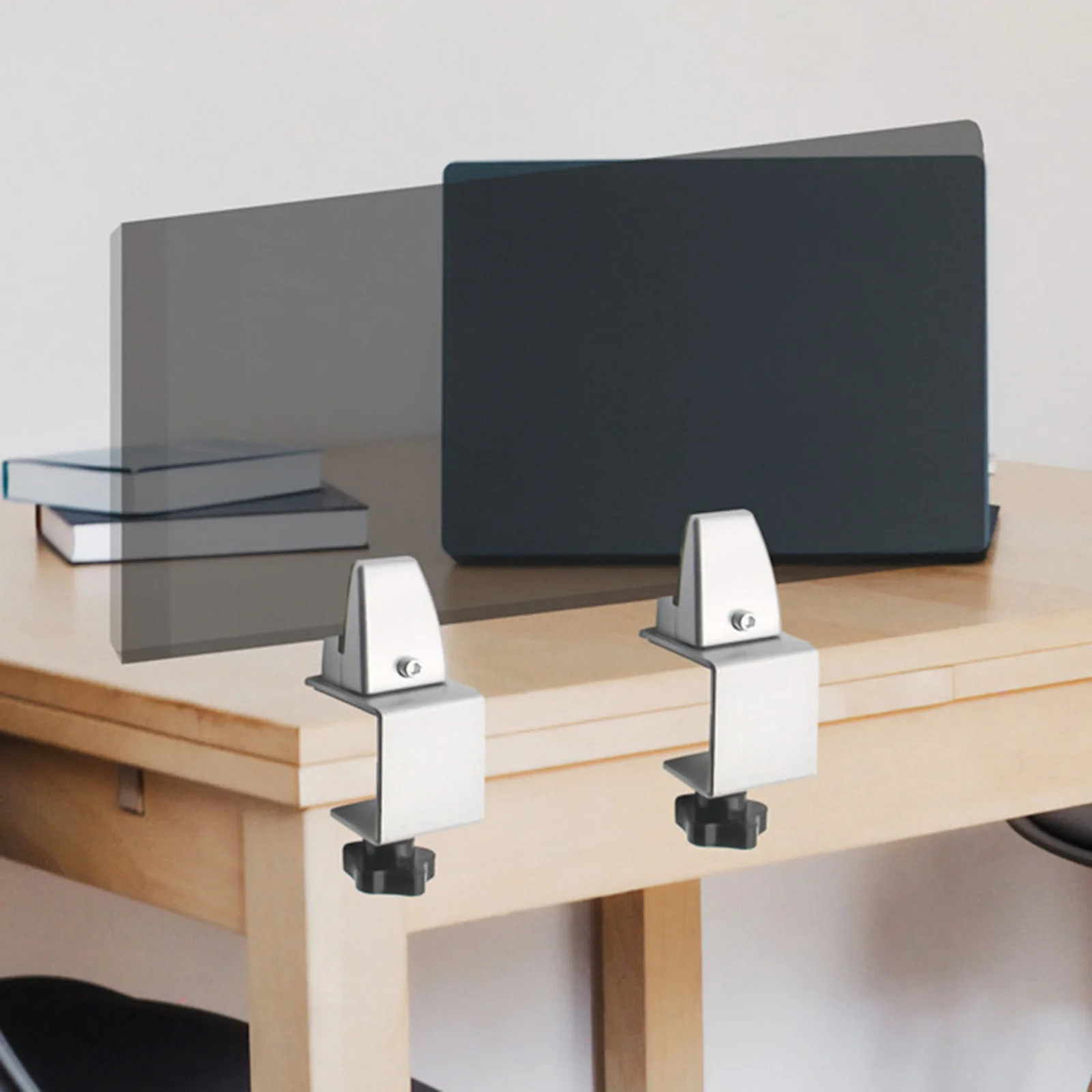 2pcs Office Desk Partition Clip  Adjustable Screen Fixed Clip Glass Clamp Desktop Bulkhead Furniture Fixture Clamps Hardware 5