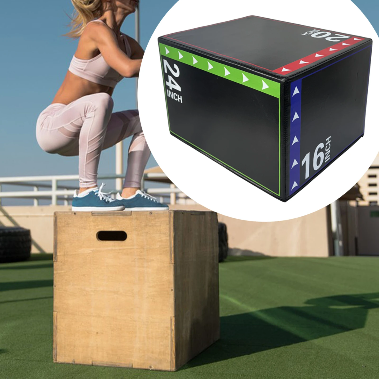 3 in 1 Plyometric Jumping Box Portable Plyo Box Home Gym Conditioning Strength Training Plyo Case for Fitness Gym Conditioning plyometric jumping box
