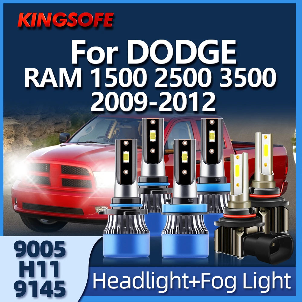 

2/6Pcs LED H11 9005 Turbo Led Headlight Bulb 110W 20000LM 12V 6000K Auto Lamp For DODGE RAM 1500 2500 3500 2009 2010 2011 2012