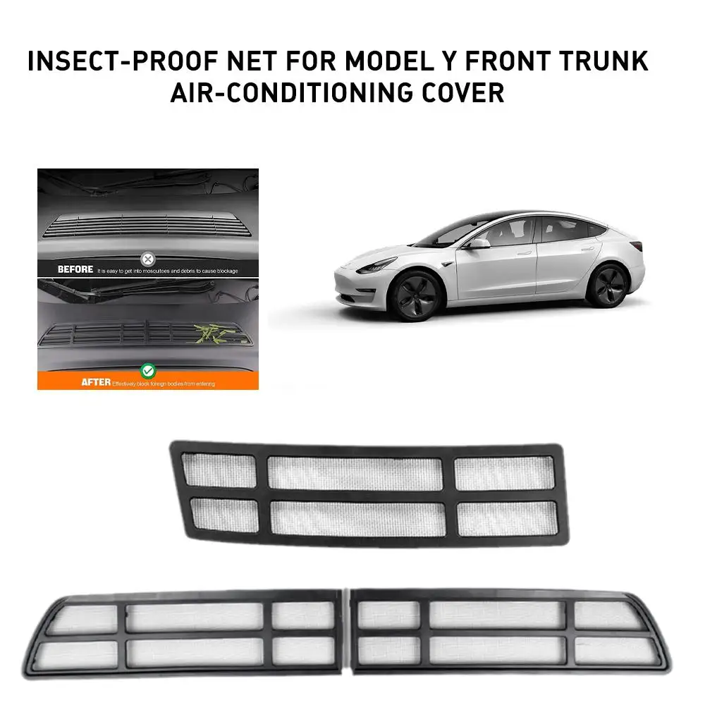  for Tesla Y 2021-2023 Insect-proof Net Front Trunk Grille Inlet Cover Car Clean Intake Accessories Air Air-conditio U3O0