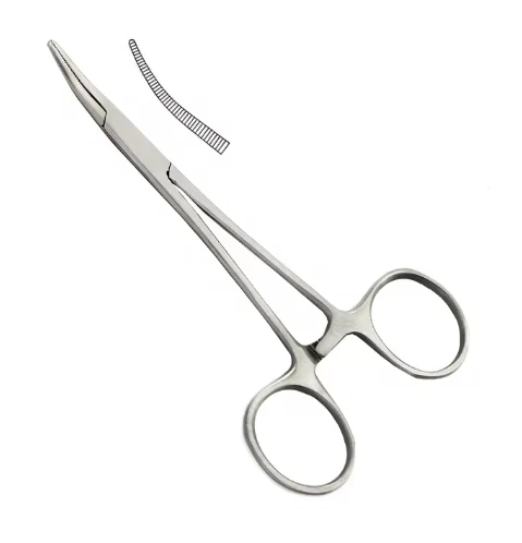 thumbnail image 1 of Pinzas hemostáticas de cabeza curva de acero médico, Porta agujas para pelo de mascota, pinzas para toalla, 1 ud., 1 of 5
