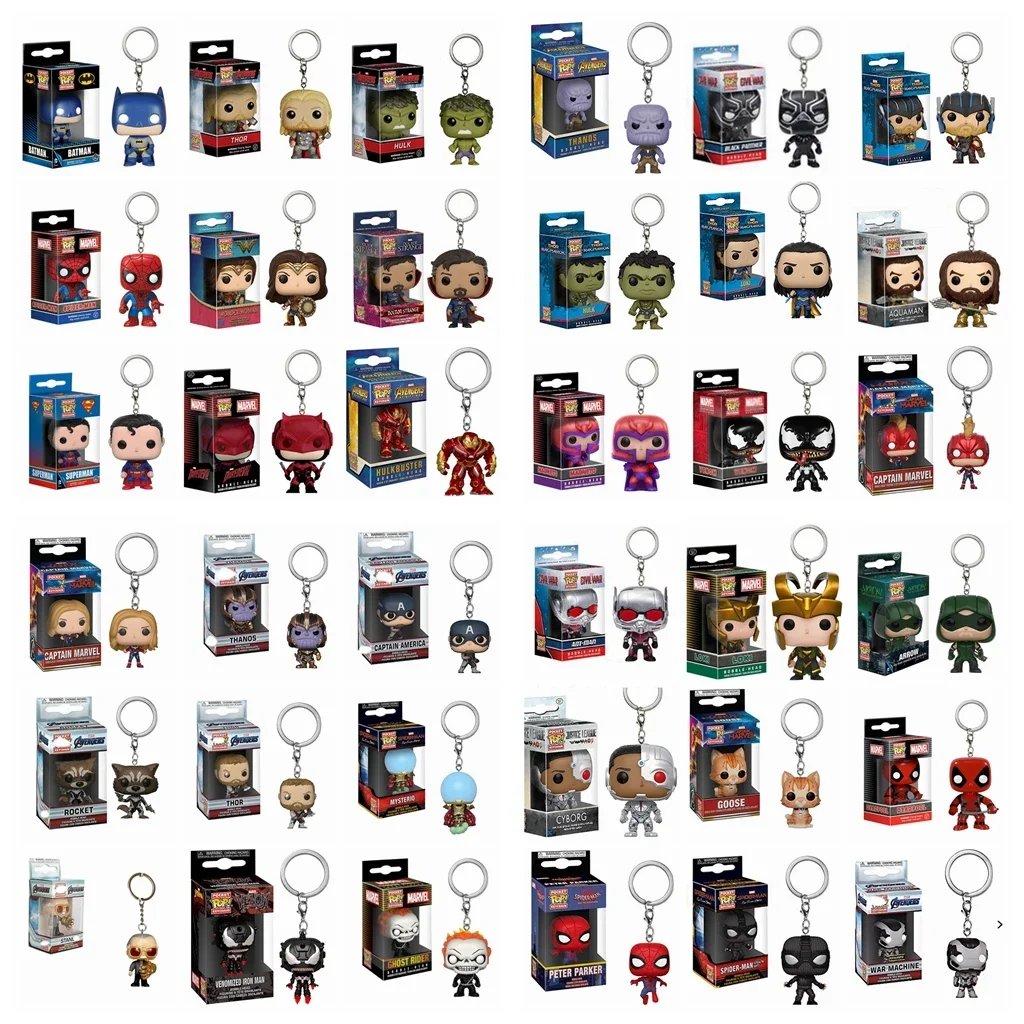 Funko Pop Capitán América Inro Man Deadpool Spider Man Thanos Thor llavero juguetes muñeca de vinilo figura de juguete coleccionable regalo para niños l03