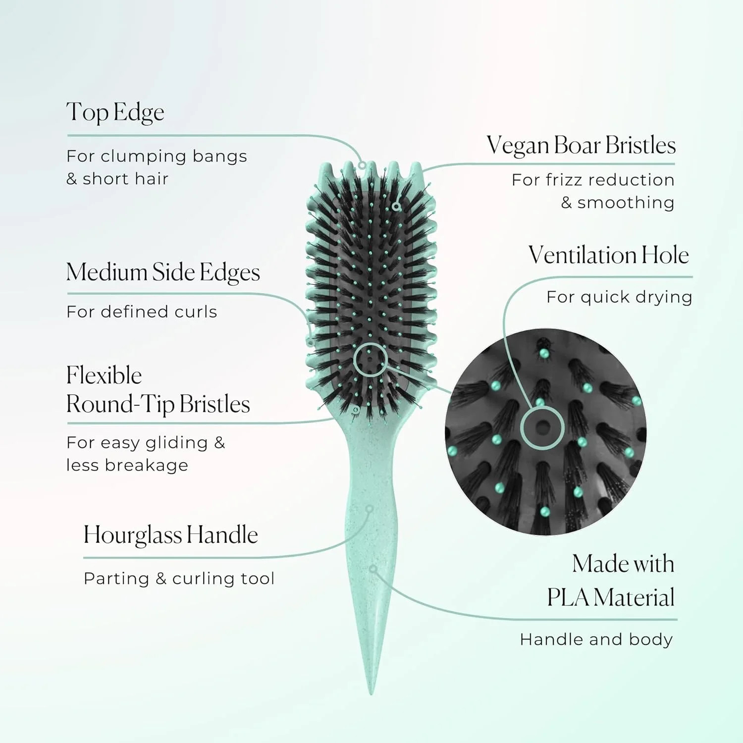 Styling Salon Curly Hair Styling Brush Curl Hair Brush for Combing and Shaping Men's and Women's Curls Reduce Pulling Tools 2