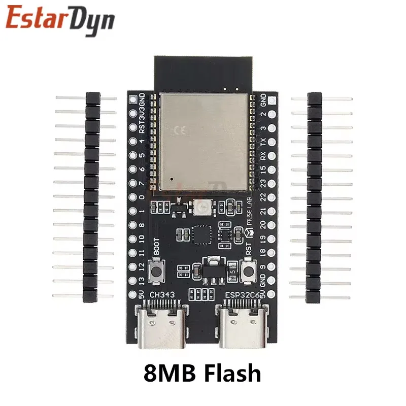 ESP32-C6 ESP32 WiFi+Bluetooth Internet Of Things Dual Type-C Development Board ESP 32 Core Board ESP32-C6-DevKit C N4R2