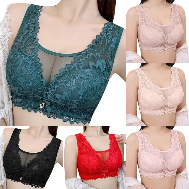 Women's Deep V Traceless Latex Gathered And Breathable Adjustable And Sexy Bra Sports Bras for Women One Shoulder Sports Bra Set 6