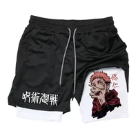 Men's quick drying compression shorts with breathable shorts and animated prints for performance sports gyms 2