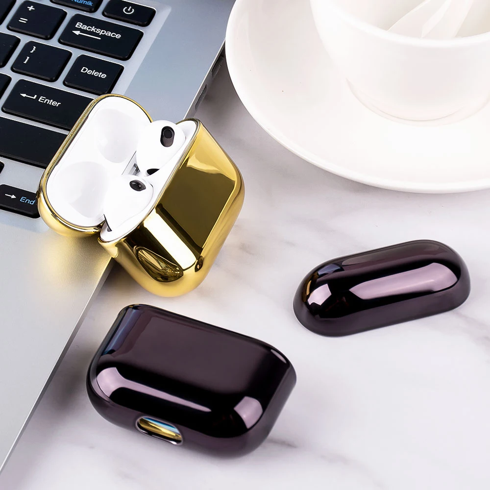 For AirPods Case Luxury Gold Plating Hard Cover For Airpods Pro
