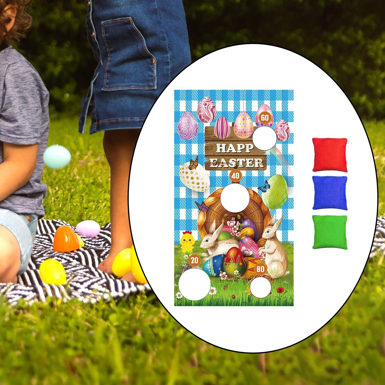 

Toss Game Easter Day Banner Throwing Game Supplies Camping Summer Party Supplies Toys Carnival Activity Fun Backdrop Banner