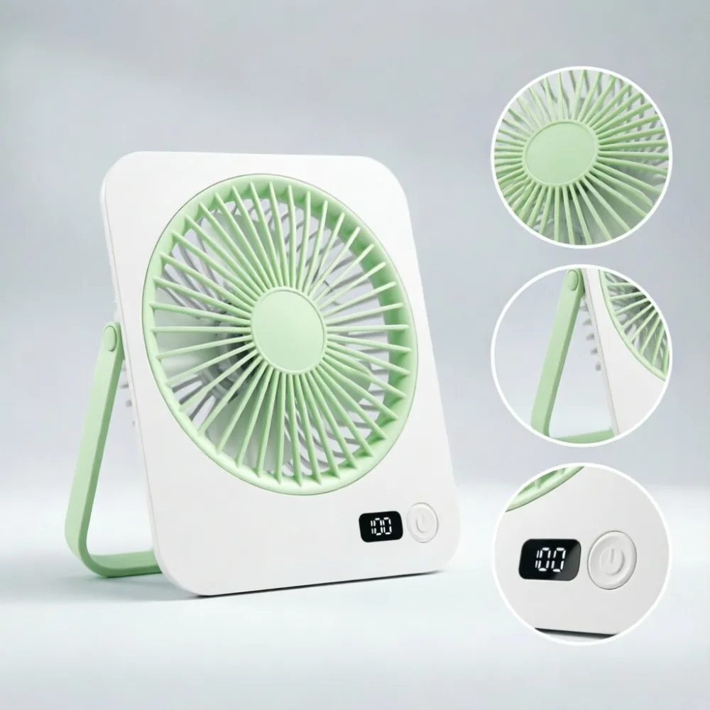 1pc Mini Foldable Desk Fan - USB Rechargeable Ultra-Quiet Personal Cooling Fan with Adjustable 180° Stand, Portable Small Table Fan for Office, Home, Bedroom, Travel, Dormitory 1