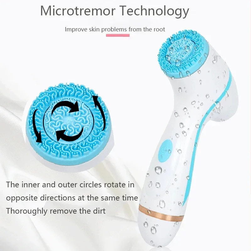 NEW Ultrasonic Cleaner Cleansing Brush 3 In 1 Face Tool Massagers USB Sonic Rotating Cleansing Brush Galvanic Remove Blackheads