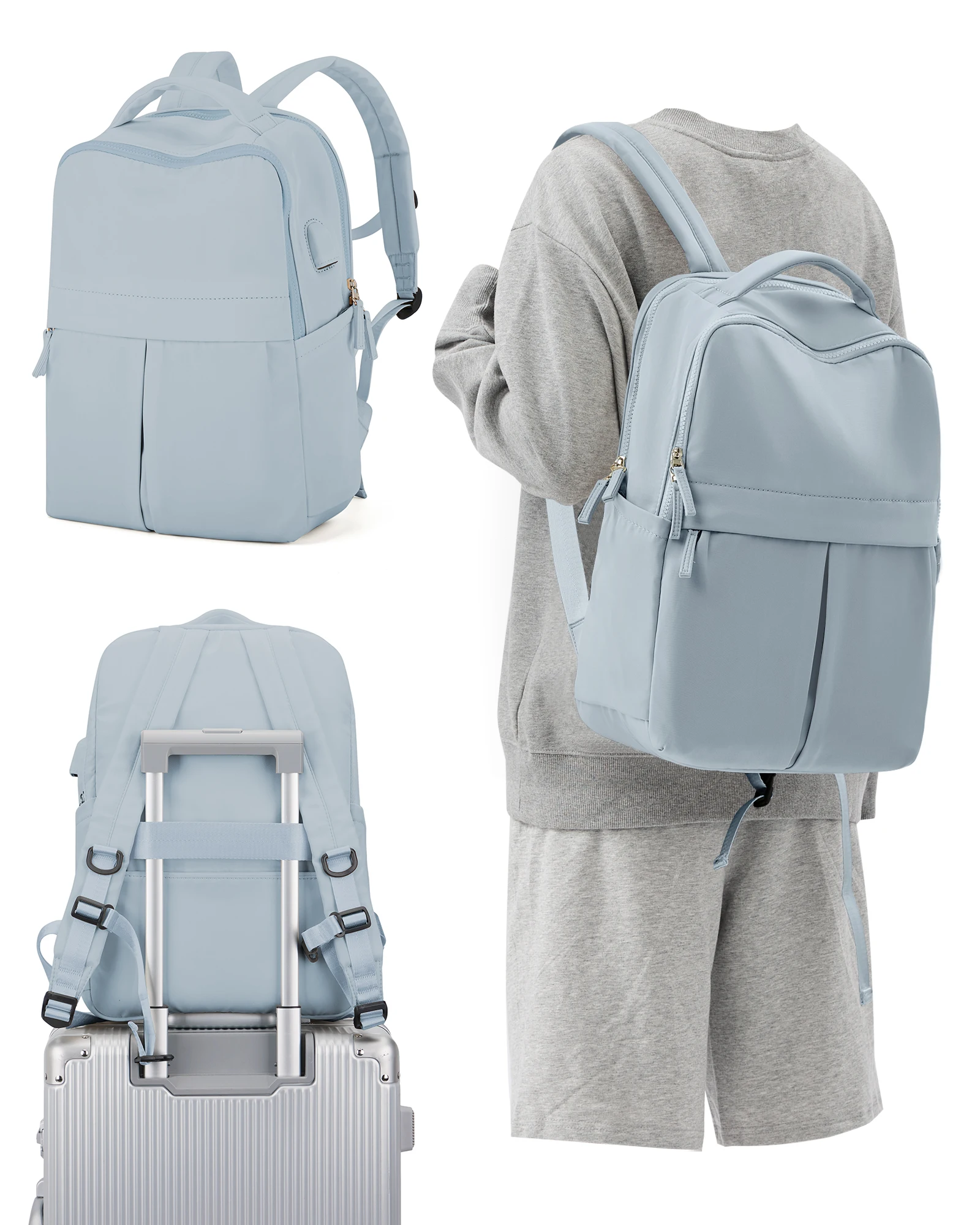 حقيبة ظهر نسائية مخصصة للكمبيوتر المحمول، مناسبة ل...