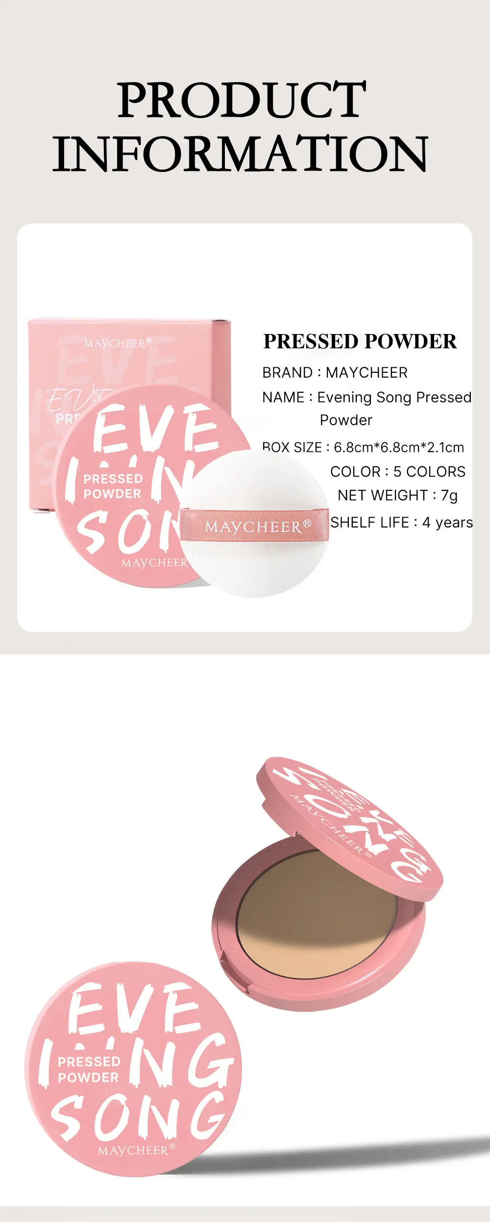 Matte Pressed Powder Waterproof Long-lasting Oil Absorbing Makeup_voghion.com