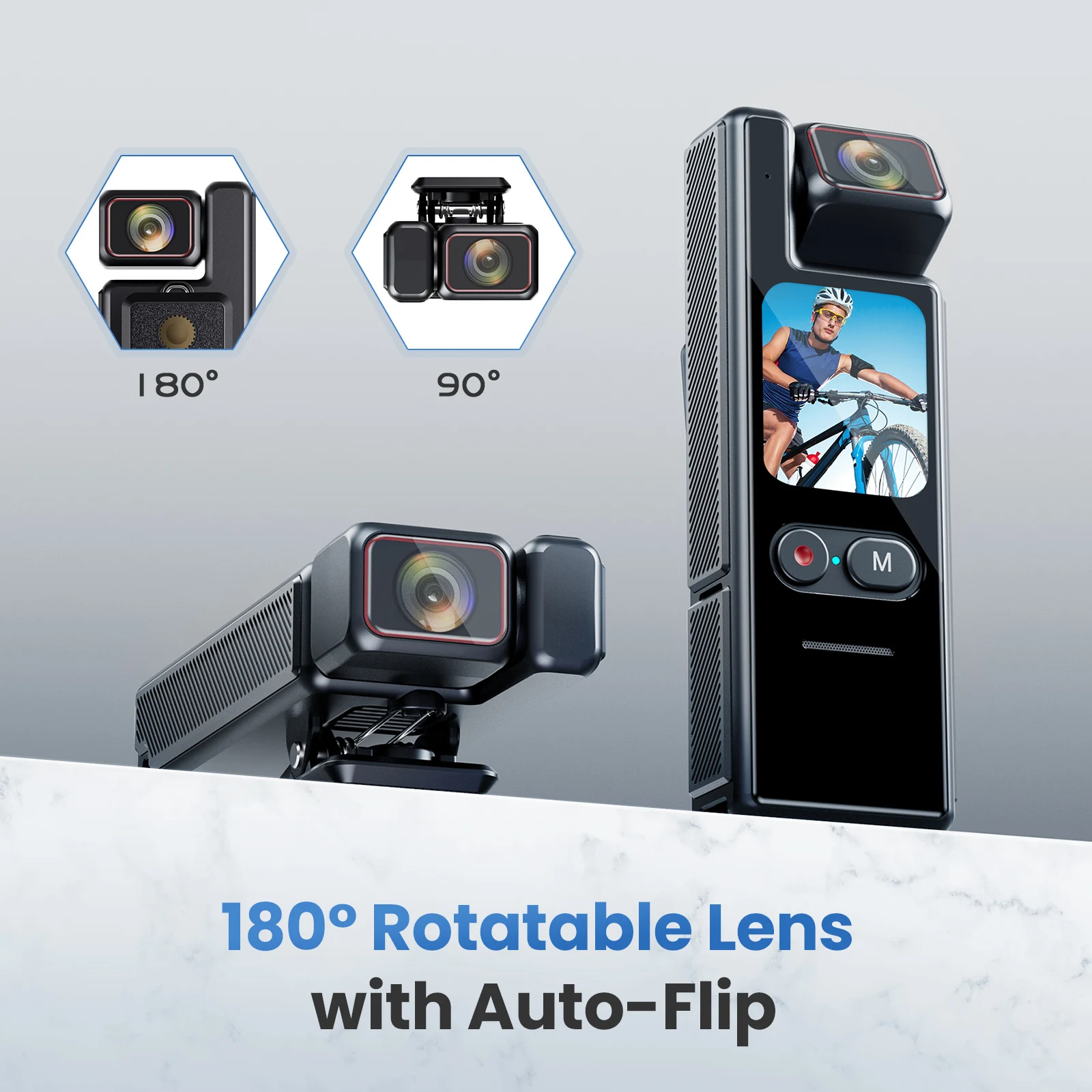 4K Pocket Action Camera 4x Zoom Touch Screen Anti-Shake Digital Vlogging Camera Waterproof HD Sports DV Portable Video Recorder