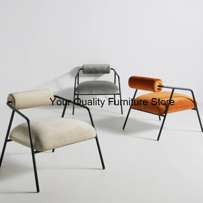 

Italian Designer Chair Replica Office Leisure Grey Velvet Metal Lounge Armchair Living Room Nordic Sofa Chaises Home Furniture