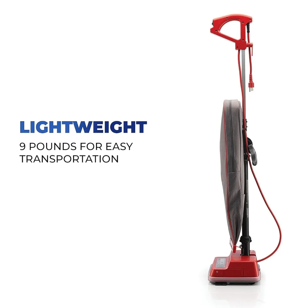 Oreck Commercial Upright Bagged Vacuum Cleaner, Lightweight, 40ft Power Cord, U2000R1, Grey/Red 3