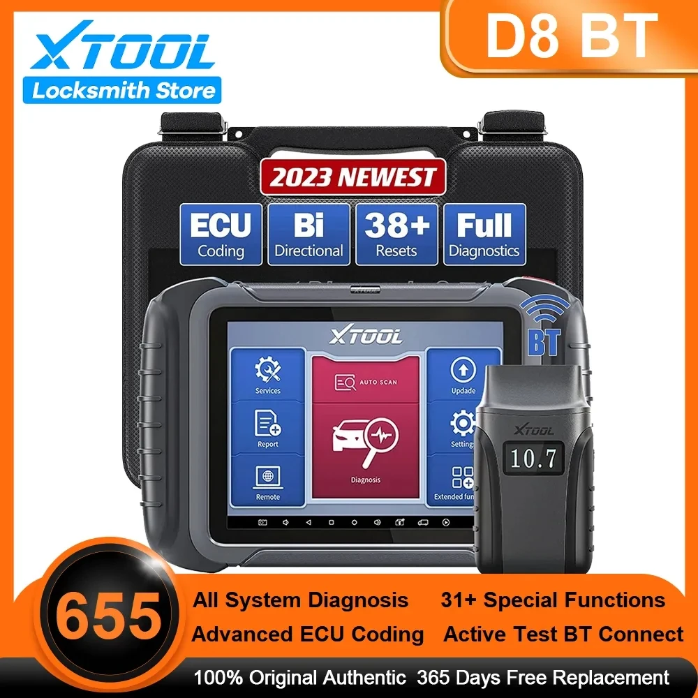 XTOOL D8 BT Automotive Diagnostic Scan Tool ECU Coding 38+ Service Bi