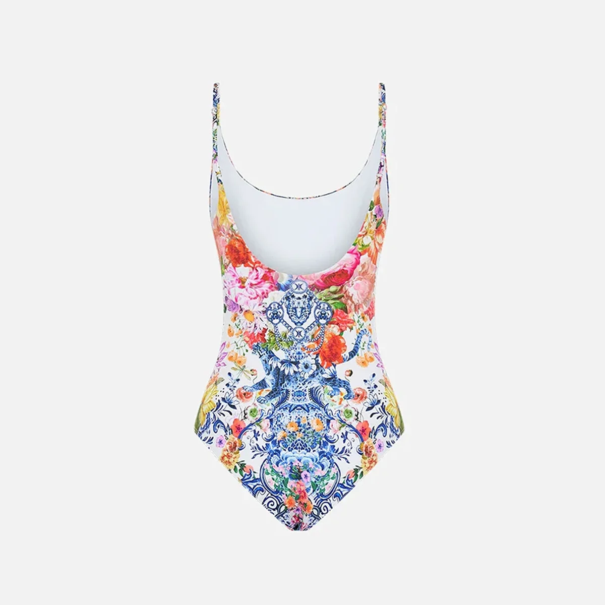 Printed Sling Swimsuit One-piece Trendy Halter 2024 Ladies Party Beachwear Slim Elegant Summer Swimwear Luxury One-piece Sarong