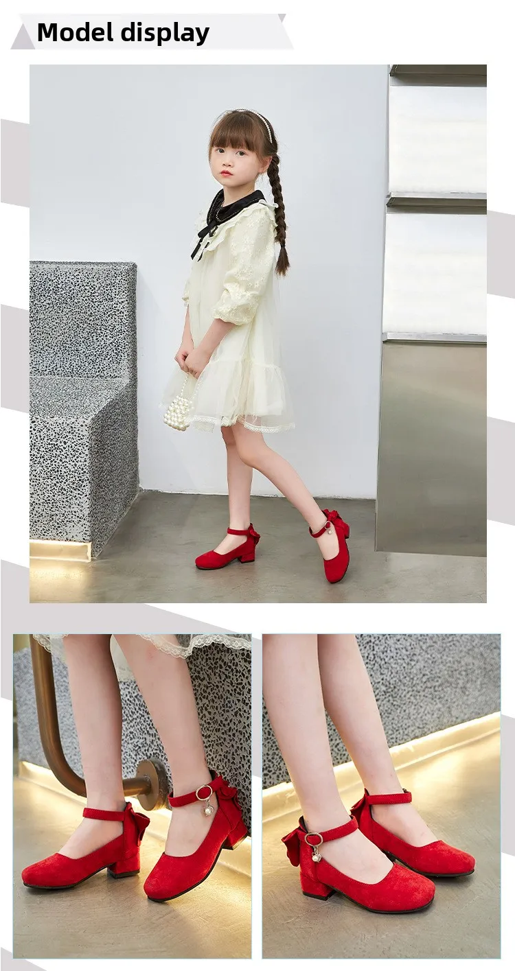 Mode Mädchen Kinder Kinder Hochhackige Leder Schuhe Prinzessin Süße Für Abend Party Zeigen Kinder Leder Schuhe 27-37 heißer – Detail 19