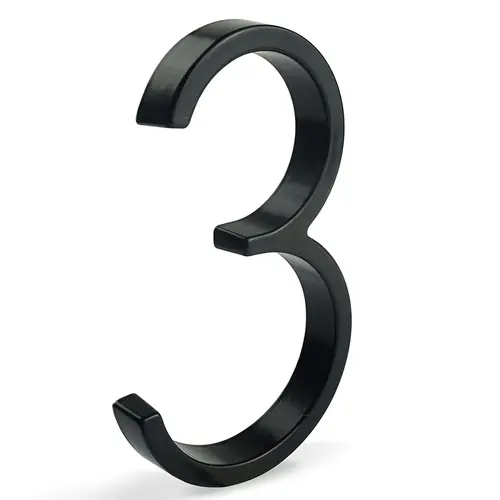 1pc 125mm Floating House Number Outdoor 5 inch Black Zinc Alloy Letter Apartment Door Numbers Mailbox Address Sign #0-9 - Image 7