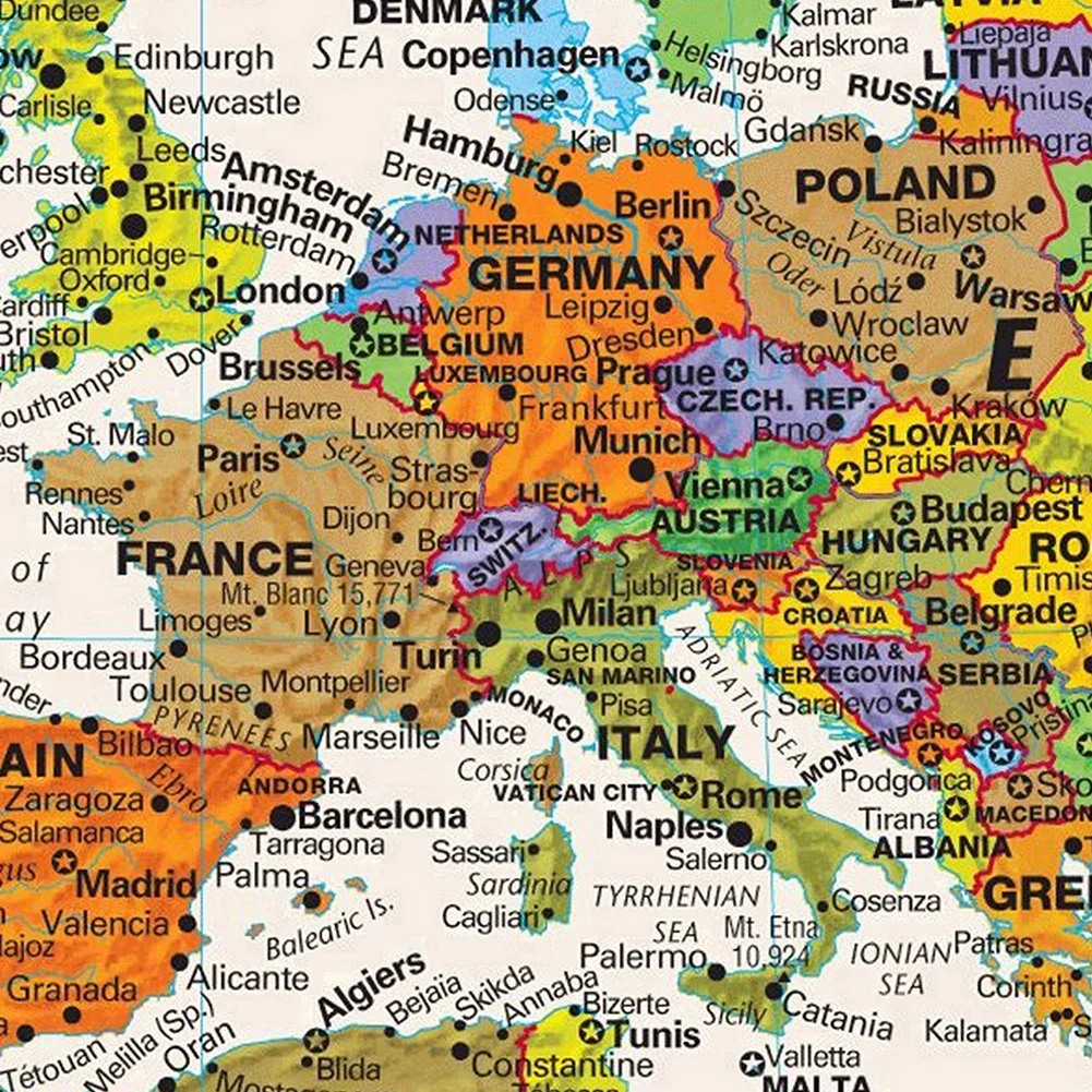 Classic World Map 75*50cm Canvas Painting Wall Decor Art Poster Educational School Supplies Room Home Decoration Hanging Picture