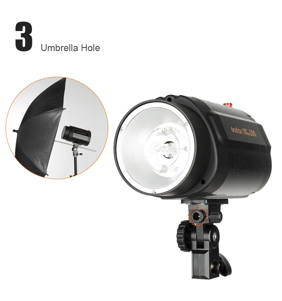 Godox 200W Mini Studio Flash Monolight Photography Photo Studio Strobe Flash Lig