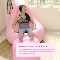 BBL Chair Inflatable Sofa Couch Lounge Bean Bag with Hole Ottoman for Surgery Pregnancy Relaxation Brazilian Butt Lift Recovery 2