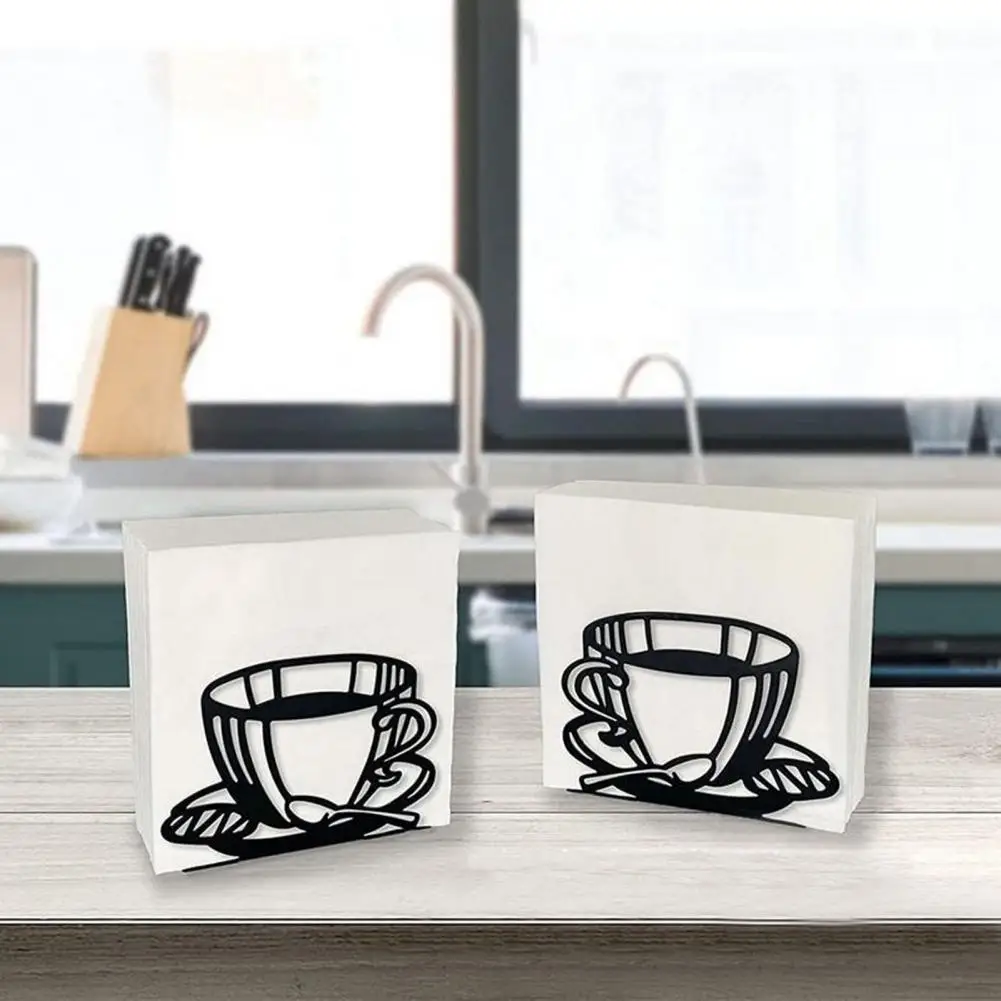 Napkin Holder Coffee Cup Shape Hollow Out Keep Neat Wet Wipes Paper Towel Holder Household Supplies 4