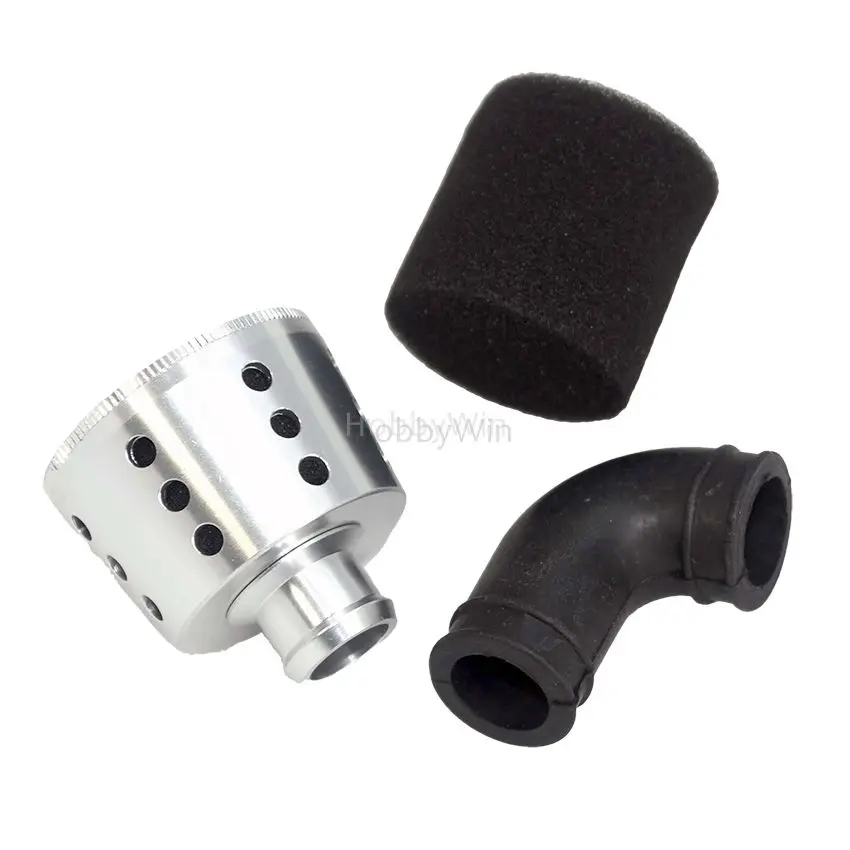 Silver Aluminum 1/8 Taper Air Filter For Nitro Engine Rc Model Buggy Car Truck Truggy