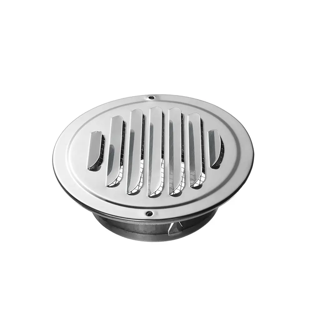 70/80/100/120/150/160mm Stainless Steel Round Exterior Wall Air Vent Grille Various Size Ducting Ventilation Grilles Home Office air vent grille ventilation grille