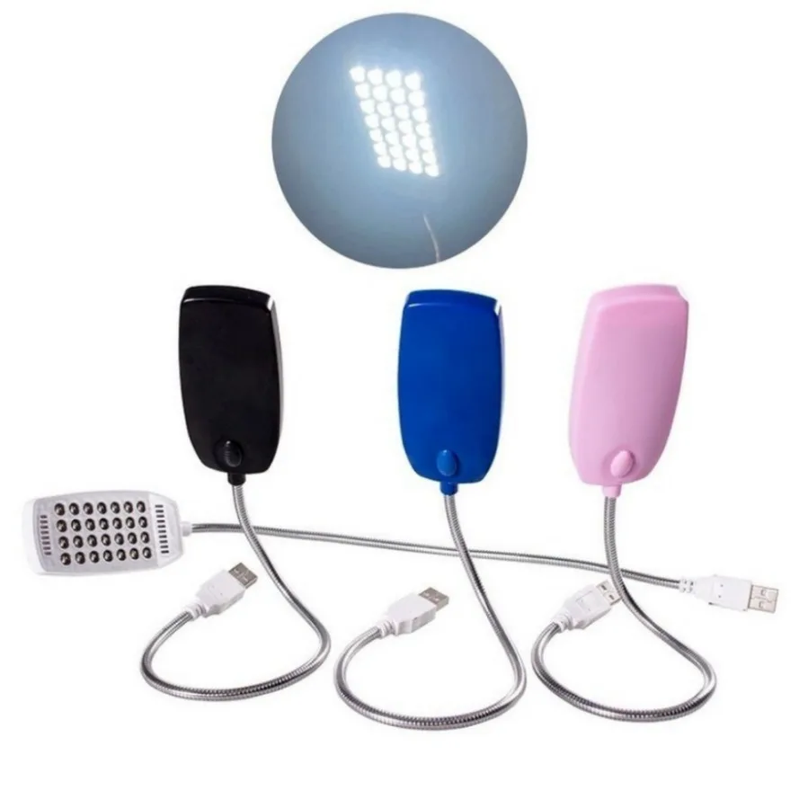 Ultra Bright Flexible USB LED Reading Lamp with 28 LEDs - 4 Color Options