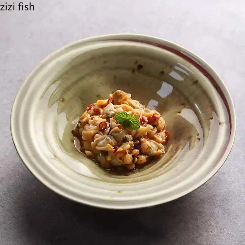 

Винтажная простая керамическая обеденная тарелка, тарелка для ресторана, салата, десертная тарелка, толстые тарелки для супа, тарелки для макаронных изделий, специальная посуда