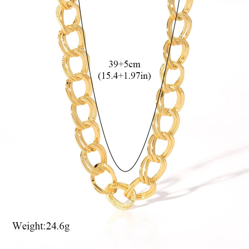 Sfd89d1dcd8274b27aed05369ecb6076a4 316L Stainless Steel Exaggerated Thick Link Chains Necklace For Women Fashion Neck Chain Waterproof Jewelry Gift Collar Mallzona