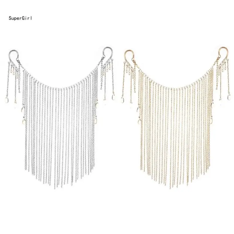 

Woman Cosplay Hanfu Tassel Face Curtain Veil Hangings Ears Woman Elegant Photo Props Chinese Wedding Bride Accessories