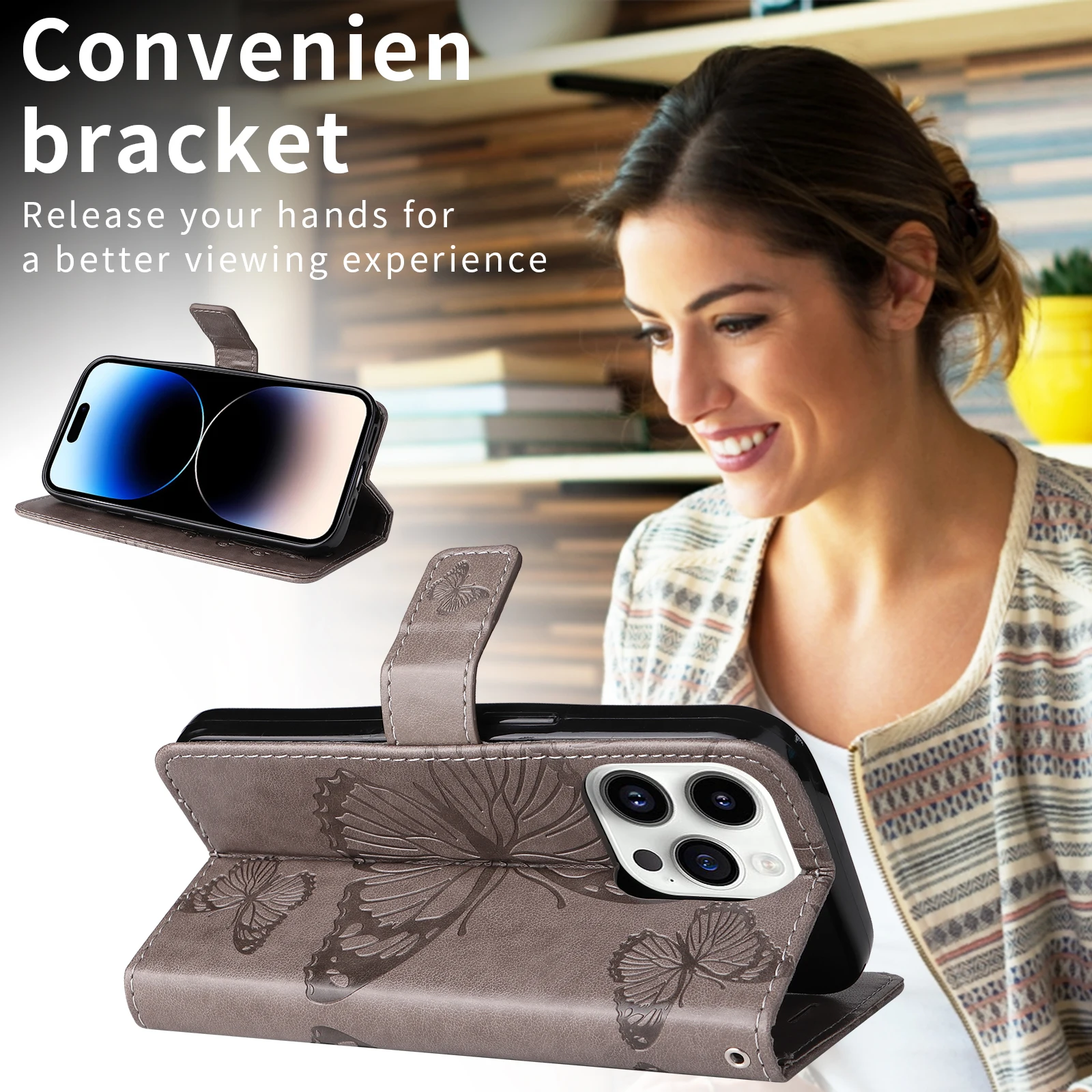 Premium Wallet Flip Phone Case - Versatile Luxury Protection & Sleek Design
