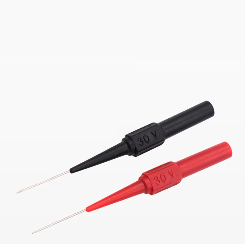 10 stücke Isolierung Piercing Nadel Zerstörungsfreie Multimeter Test Sonden Messgerät Rot/Schwarz 30 V Für Bananen Stecker – Detail 4
