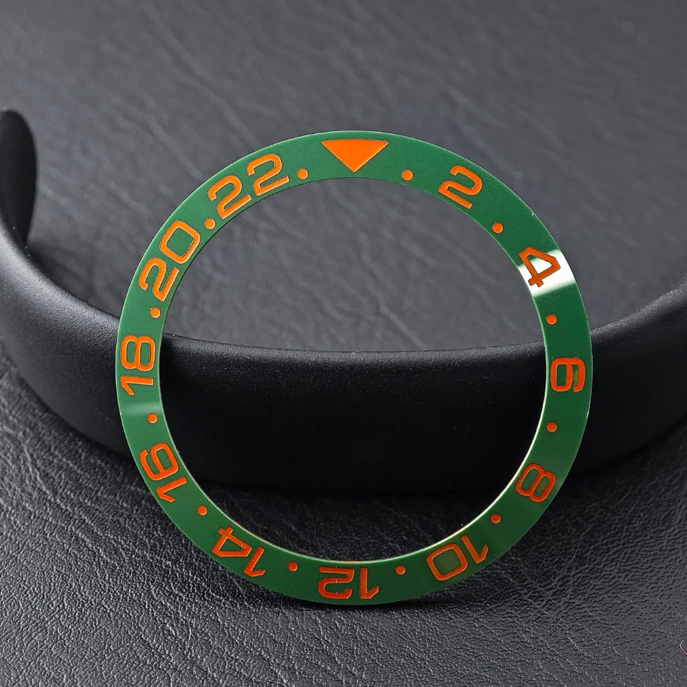 Men's Watch Replacement Bezel Insert with Tilted Ceramic and Carbon Fiber Texture