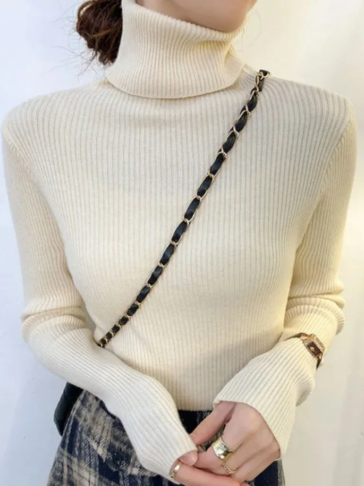 Women Autumn Knitted Sweater Turtleneck Jumper
