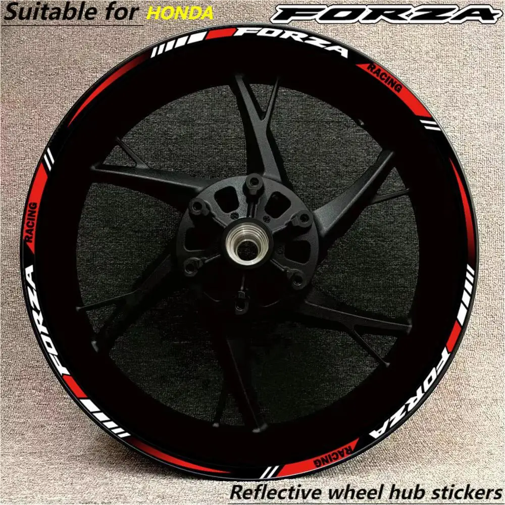Motorcycle Wheel Hub Accessories For HONDA FORZA 125 300 350 Reflective Waterproof Wheel Frame Decorative Outer and Inner Edge for zontes 310x motorcycle accessories wheel hub sticker waterproof reflective rim personalized edge decal