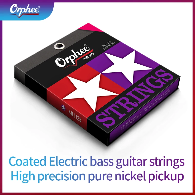 

Orphee Electric Bass Strings Nano Coating E Series Electric Bass Strings for 4/5/6 Strings Bass Hexagonal Core Nickel Strings