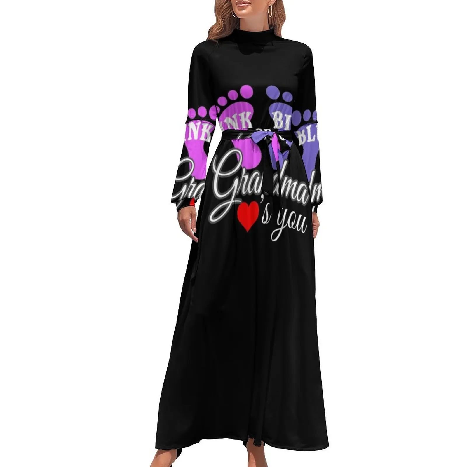 La abuela rosa o azul te ama: camiseta de revelación de género para baby shower, vestido largo, vestidos de falda de verano para mujer, verano mujer 2024