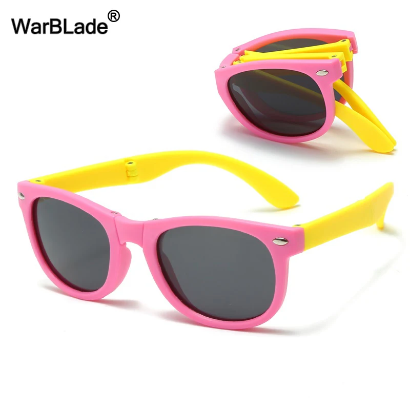 WarBlade Fashion Folding Kids Sunglasses Children Foldable Polarized Glasses UV400 Flexible Square Boys Girl Baby Shades Eyewear polarized sunglasses kids sunglasses foldable glasses